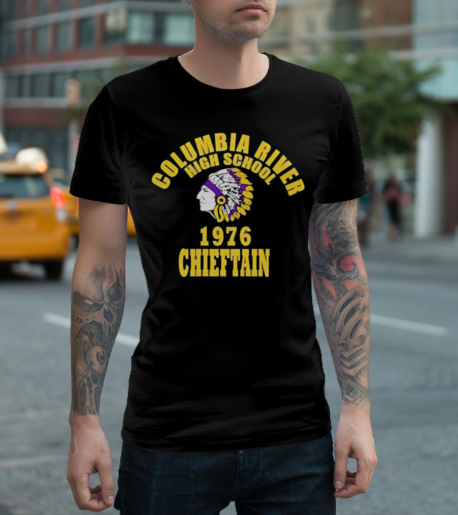 Columbia River High School 1976 Chieftain Indian Head T-Shirt