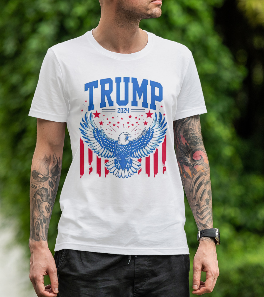 Trump 2024 Eagle Stars Stripes T-Shirt