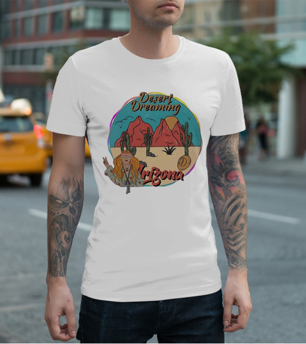 Desert Dreaming Arizona Vintage Cactus Sunset T-Shirt