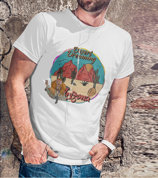 Desert Dreaming Arizona Vintage Cactus Sunset T-Shirt