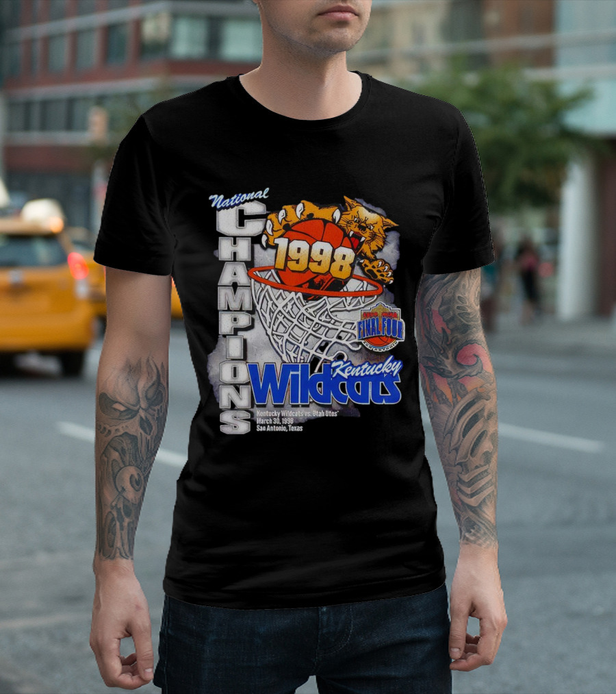 National Champions Kentucky Wildcats 1998 Final Four Basketball March 30 San Antonio T-Shirt