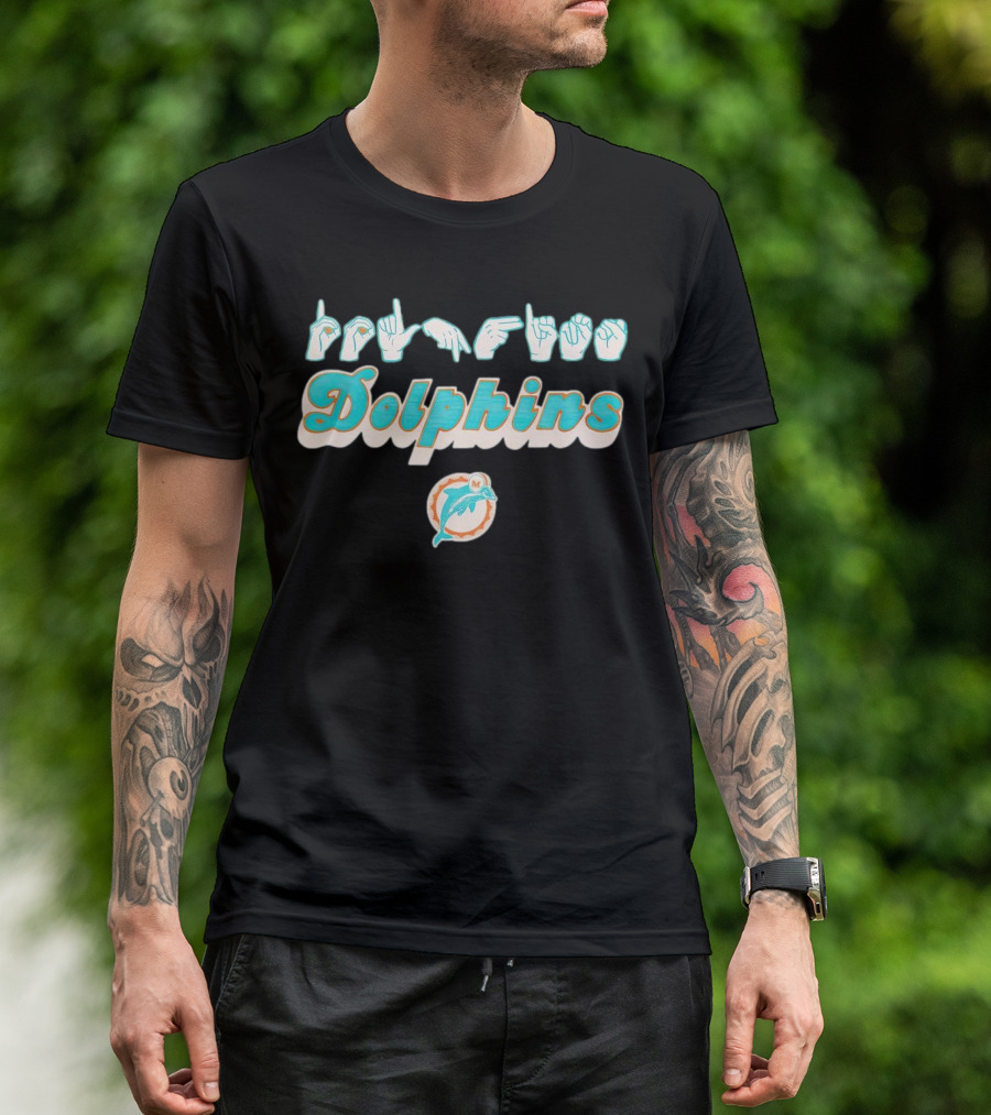 Love Sign Dolphins Miami ASL T-Shirt