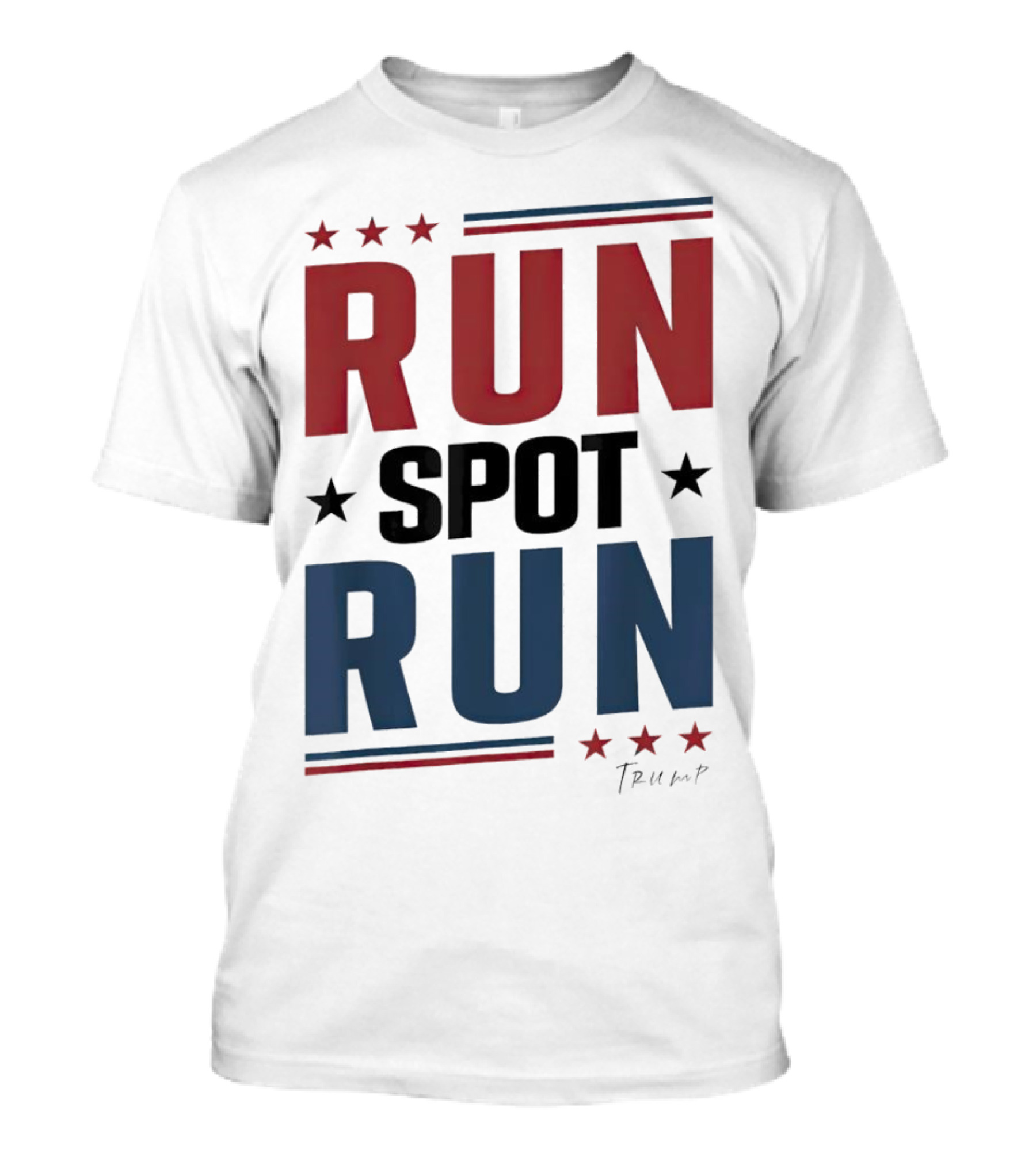 Run Spot Run Trump Debate 2024 Election Political Stars T-Shirt