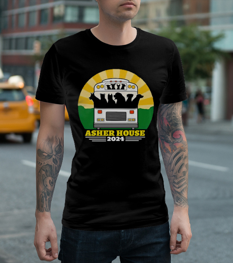 Asher House 2024 Dogs Rescue Bus T-Shirt