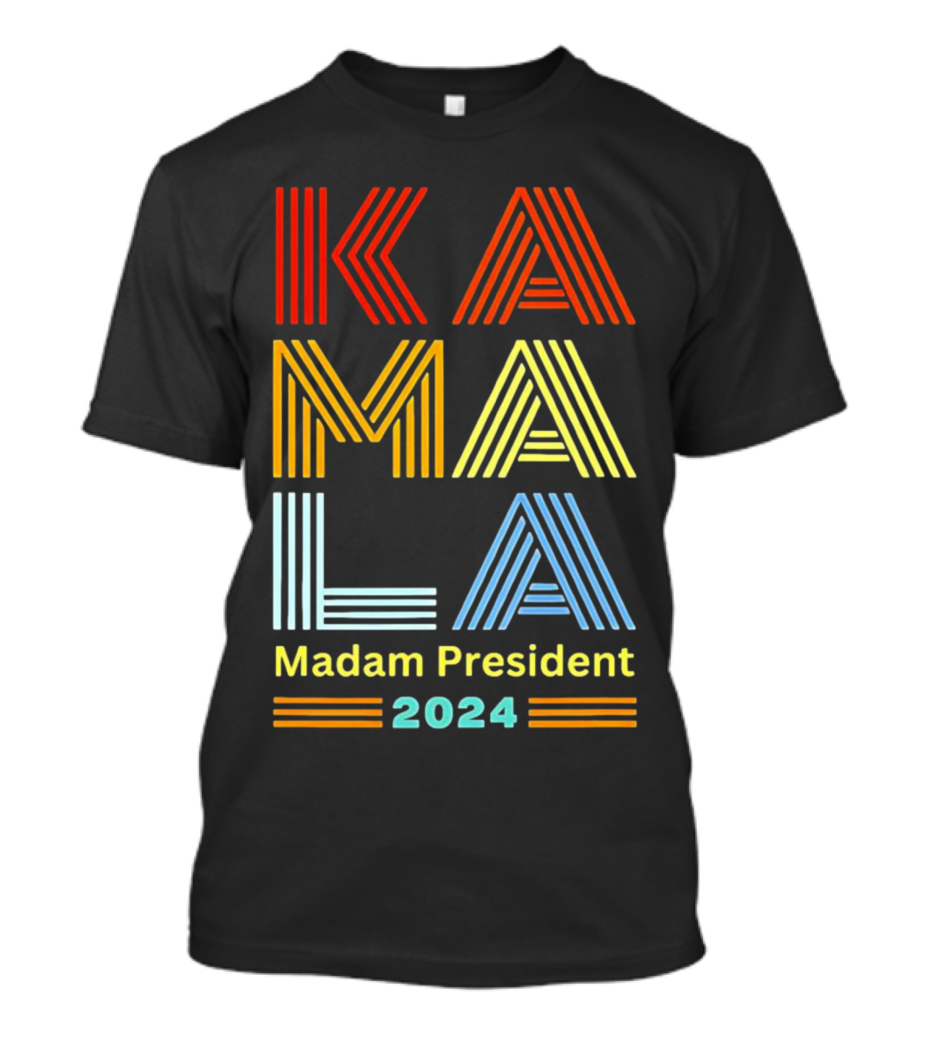 Kamala Madam President 2024 Colorful Stripes T-Shirt