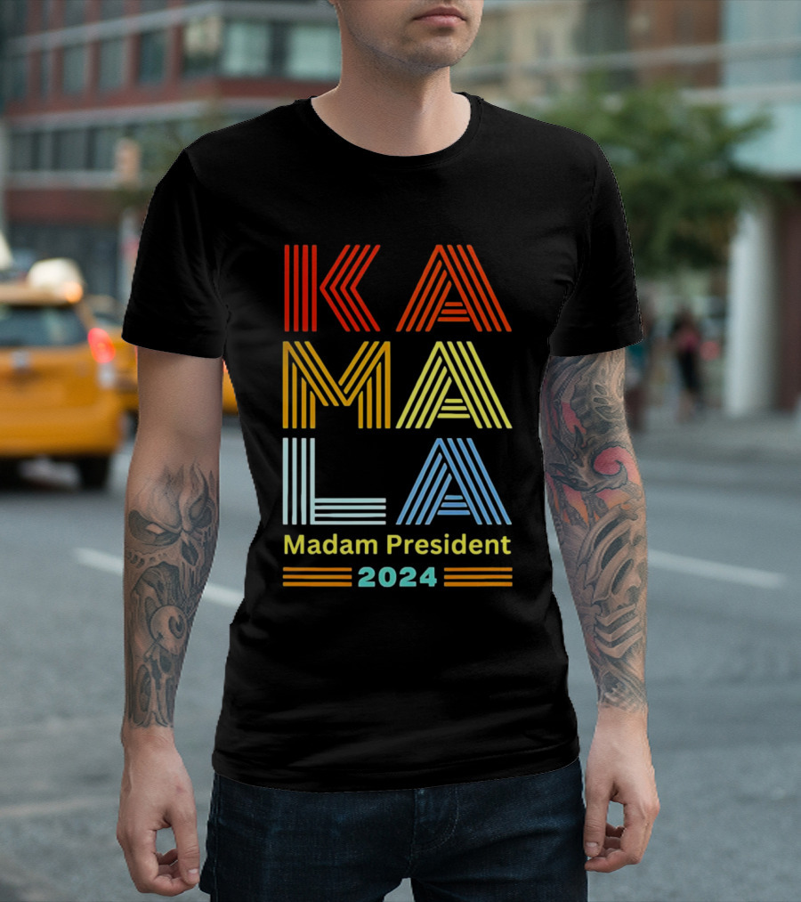 Kamala Madam President 2024 Colorful Stripes T-Shirt