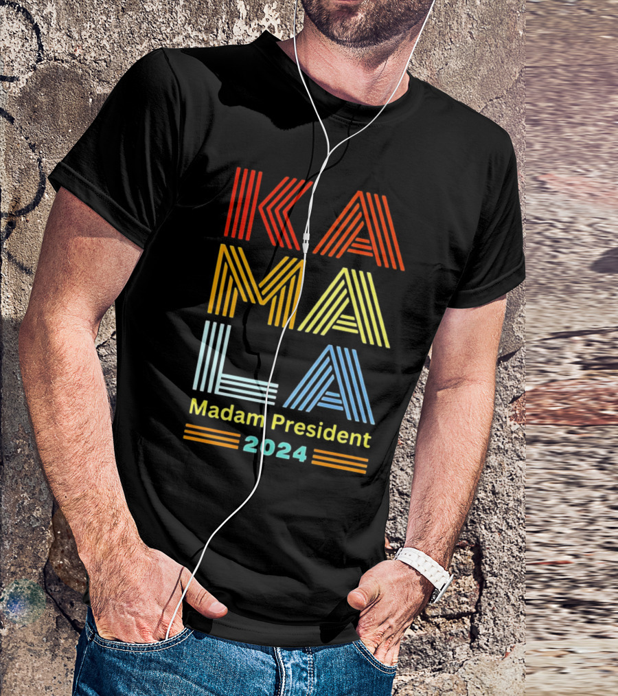 Kamala Madam President 2024 Colorful Stripes T-Shirt