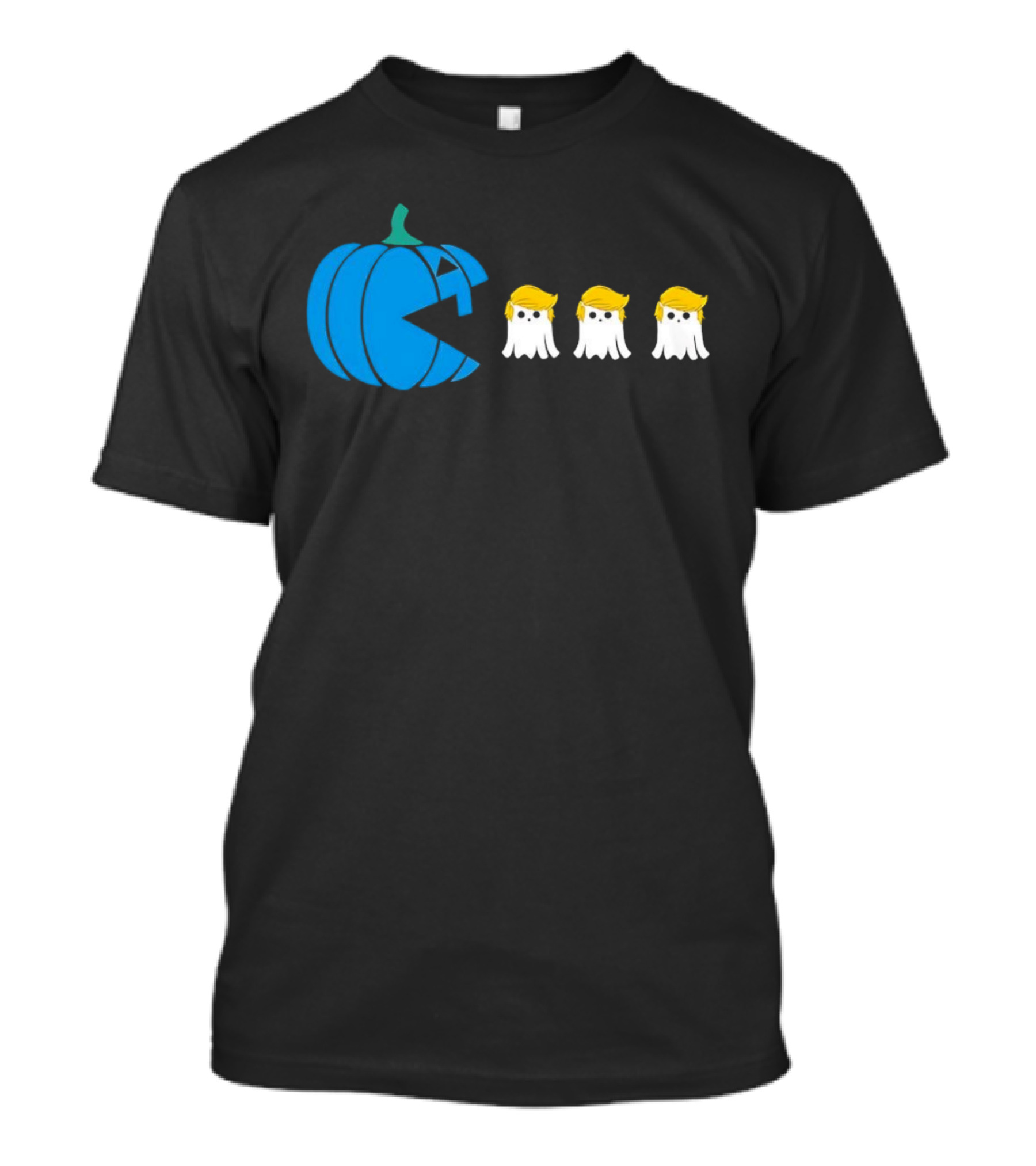 Kamala Pumpkin Pac-Man Eating Trump Ghosts Halloween T-Shirt
