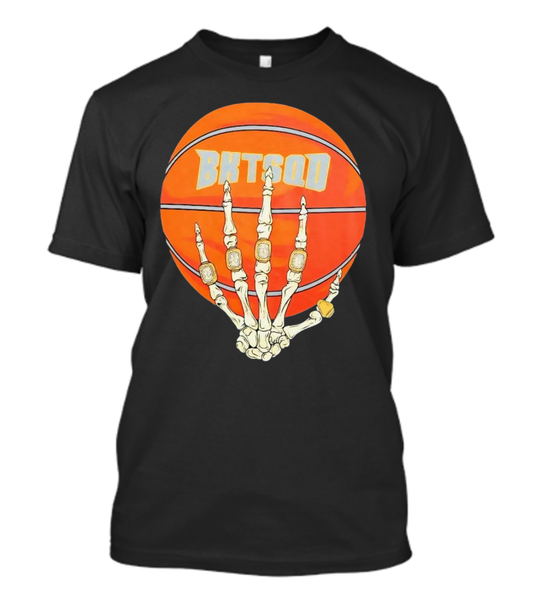 Skeleton BKTSQD Basketball Champions Rings T-Shirt