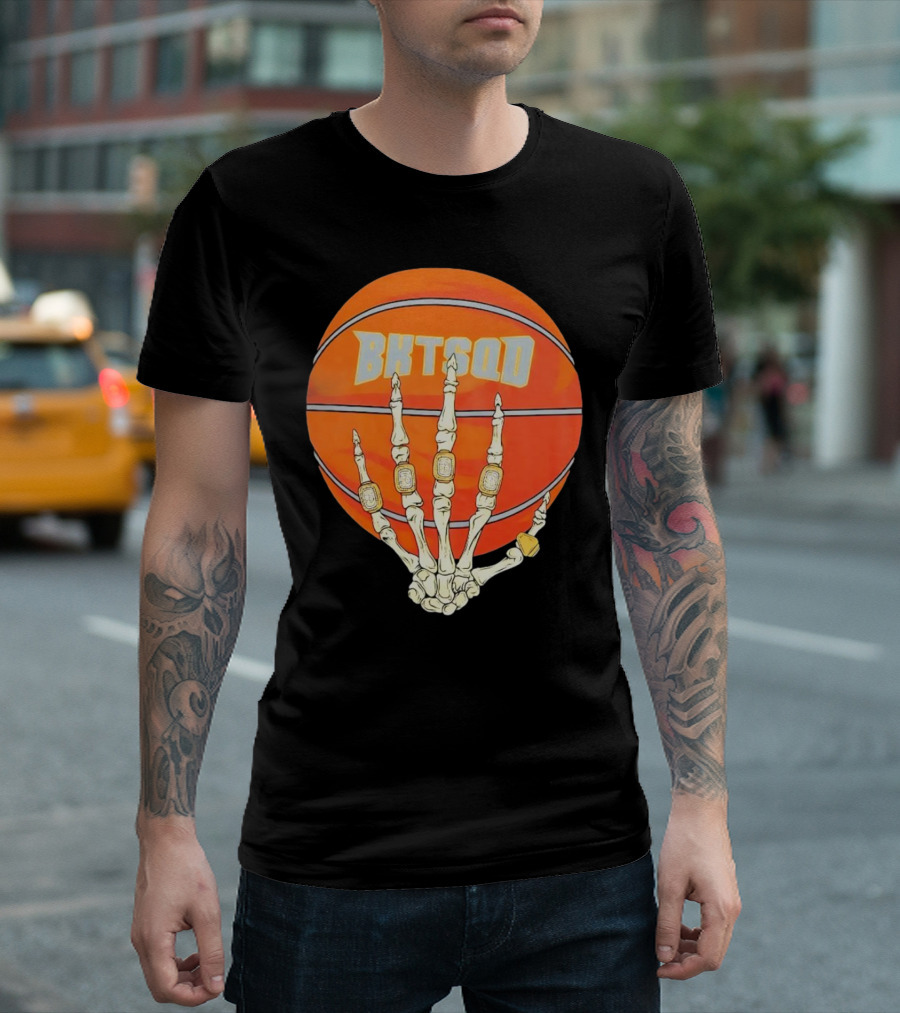 Skeleton BKTSQD Basketball Champions Rings T-Shirt