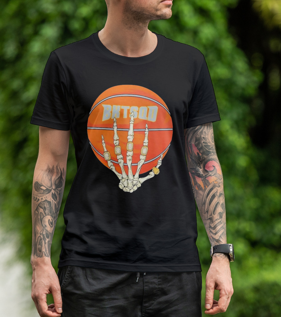 Skeleton BKTSQD Basketball Champions Rings T-Shirt