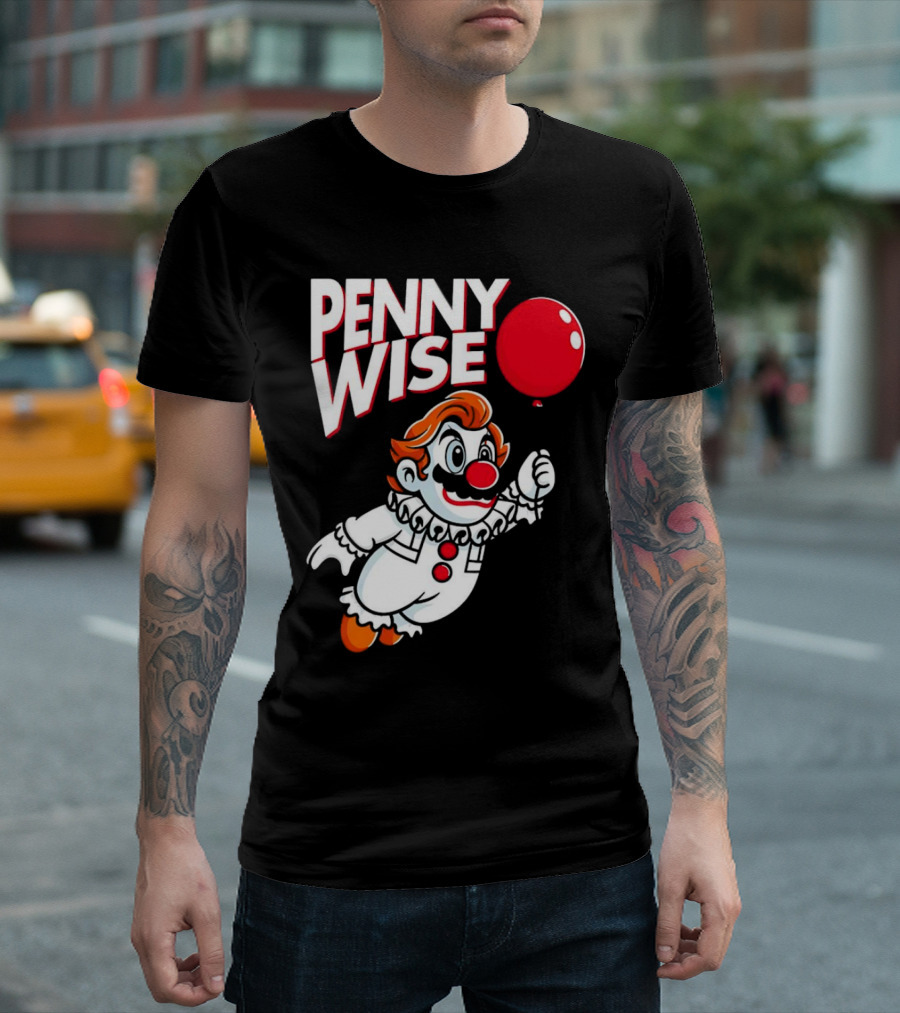 Pennywise Mario Mashup with Red Balloon T-Shirt