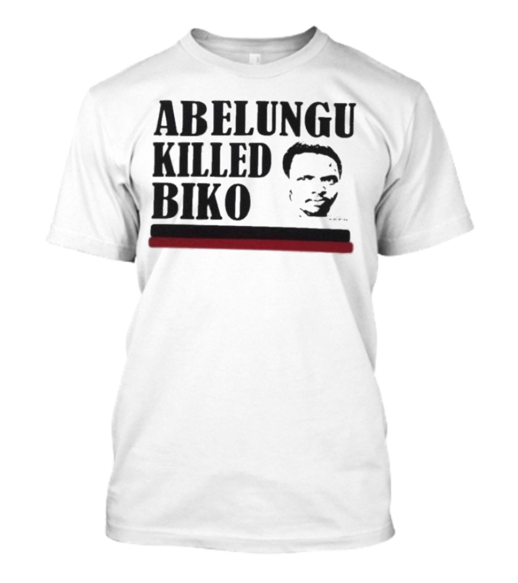Abelungu Killed Biko Face Red Black Stripe T-Shirt