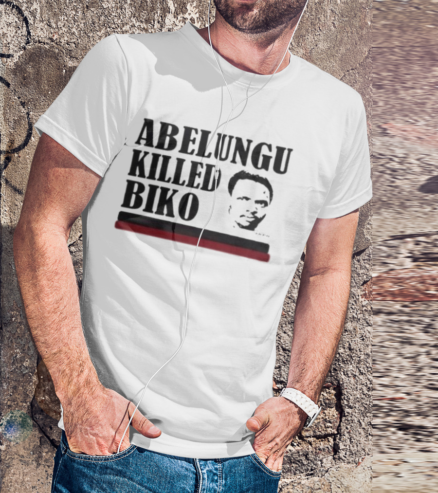 Abelungu Killed Biko Face Red Black Stripe T-Shirt