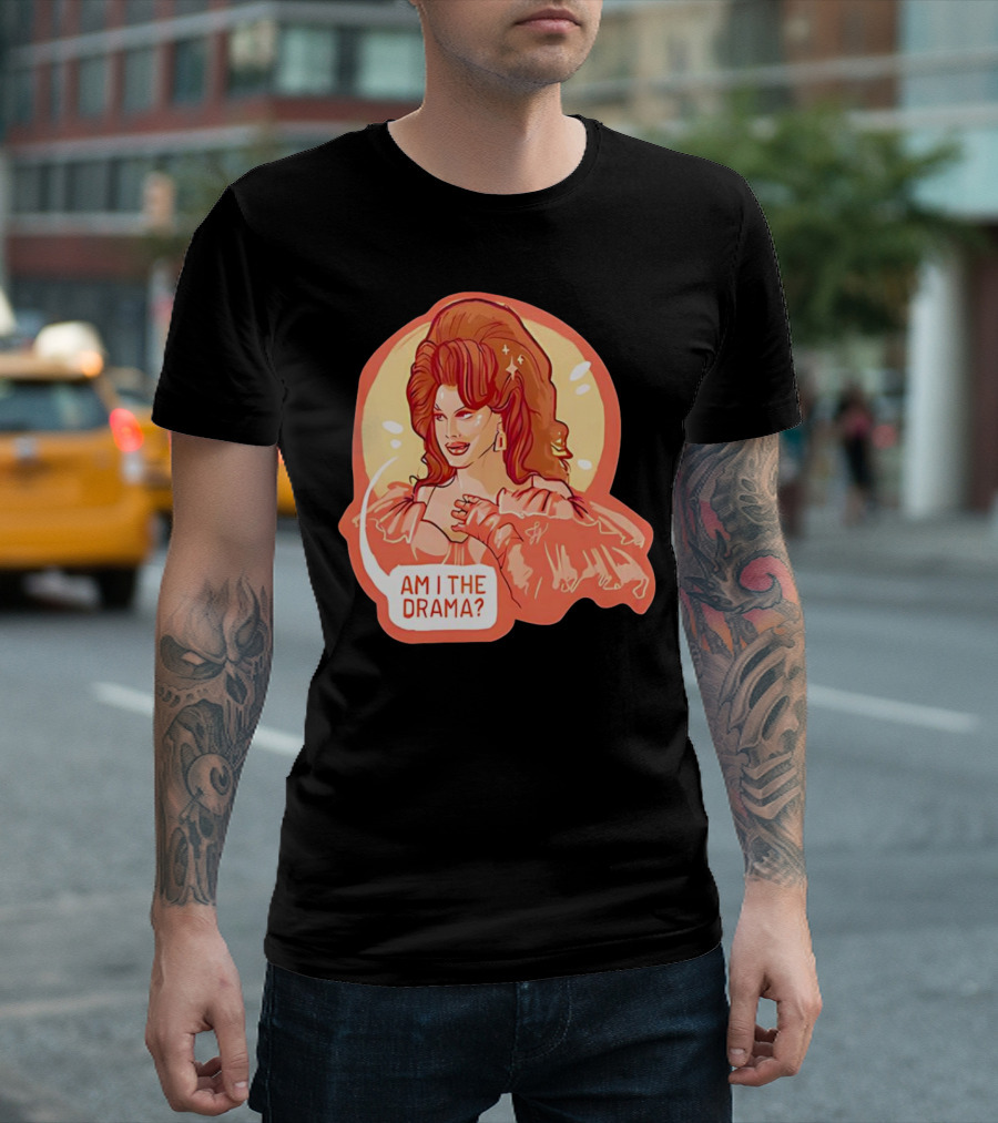 Am I The Drama? Bold Diva With Glamorous Hair And Earrings T-Shirt