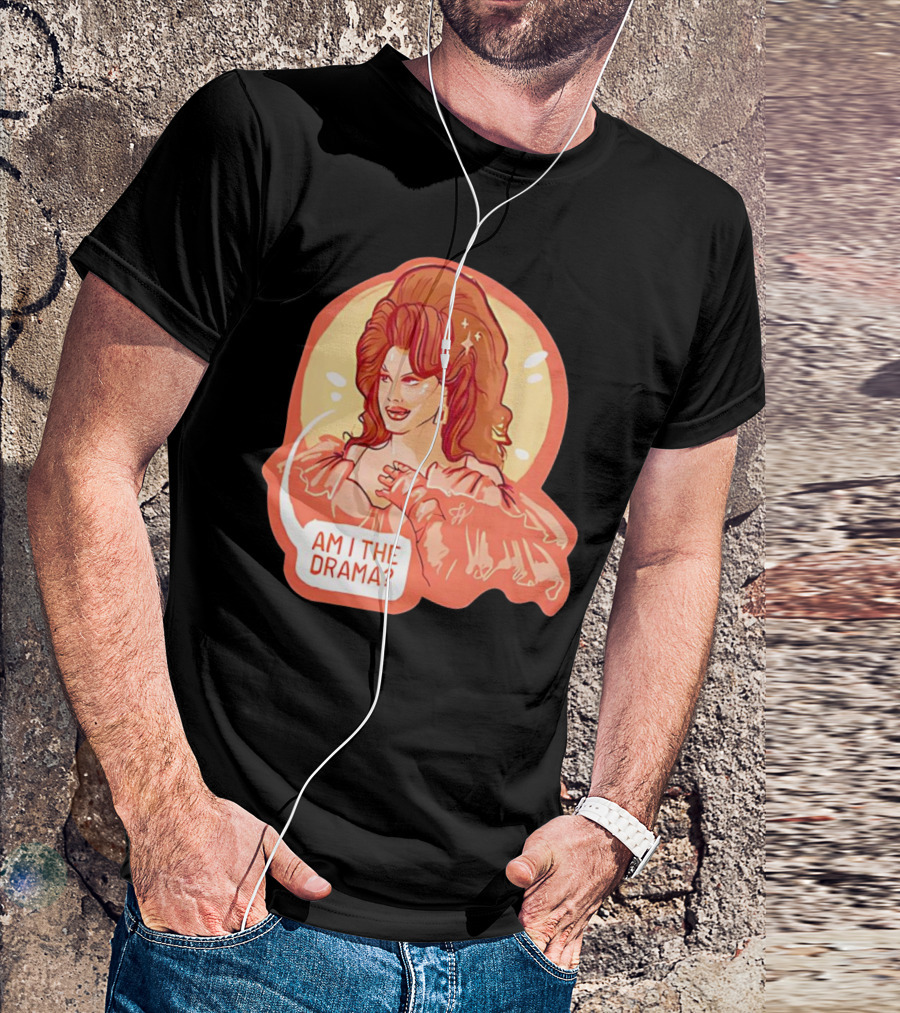 Am I The Drama? Bold Diva With Glamorous Hair And Earrings T-Shirt