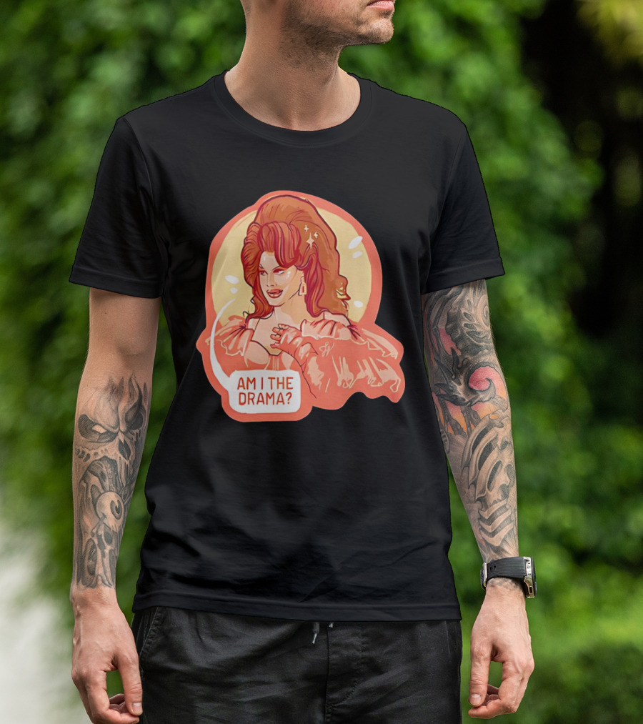 Am I The Drama? Bold Diva With Glamorous Hair And Earrings T-Shirt
