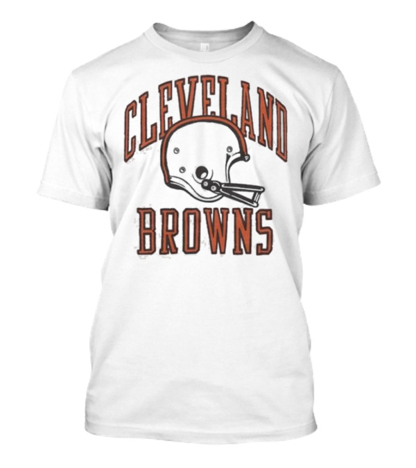 Cleveland Browns Helmet Icon White Black T-Shirt