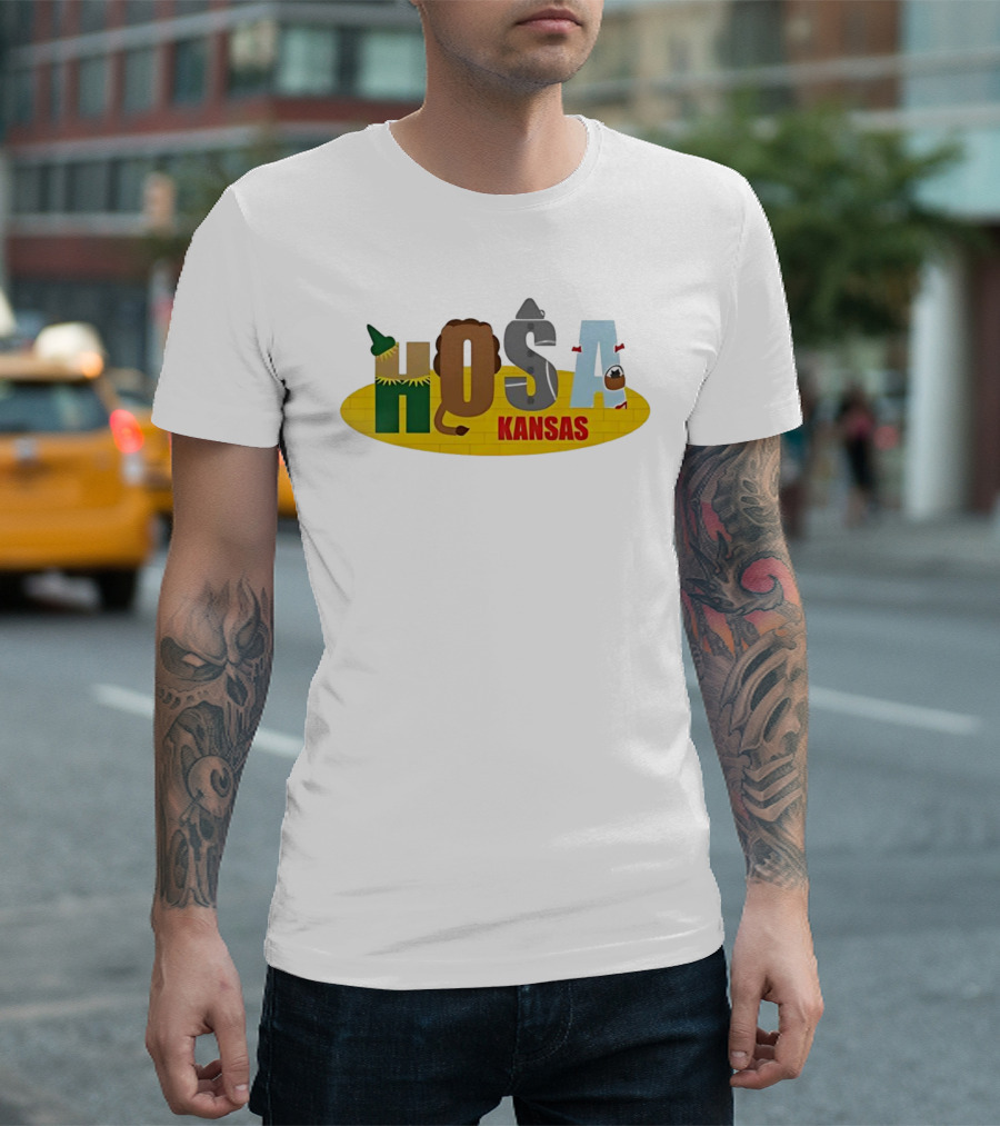 Hosa Kansas Yellow Brick Wizard Lion Tinman Scarecrow T-Shirt