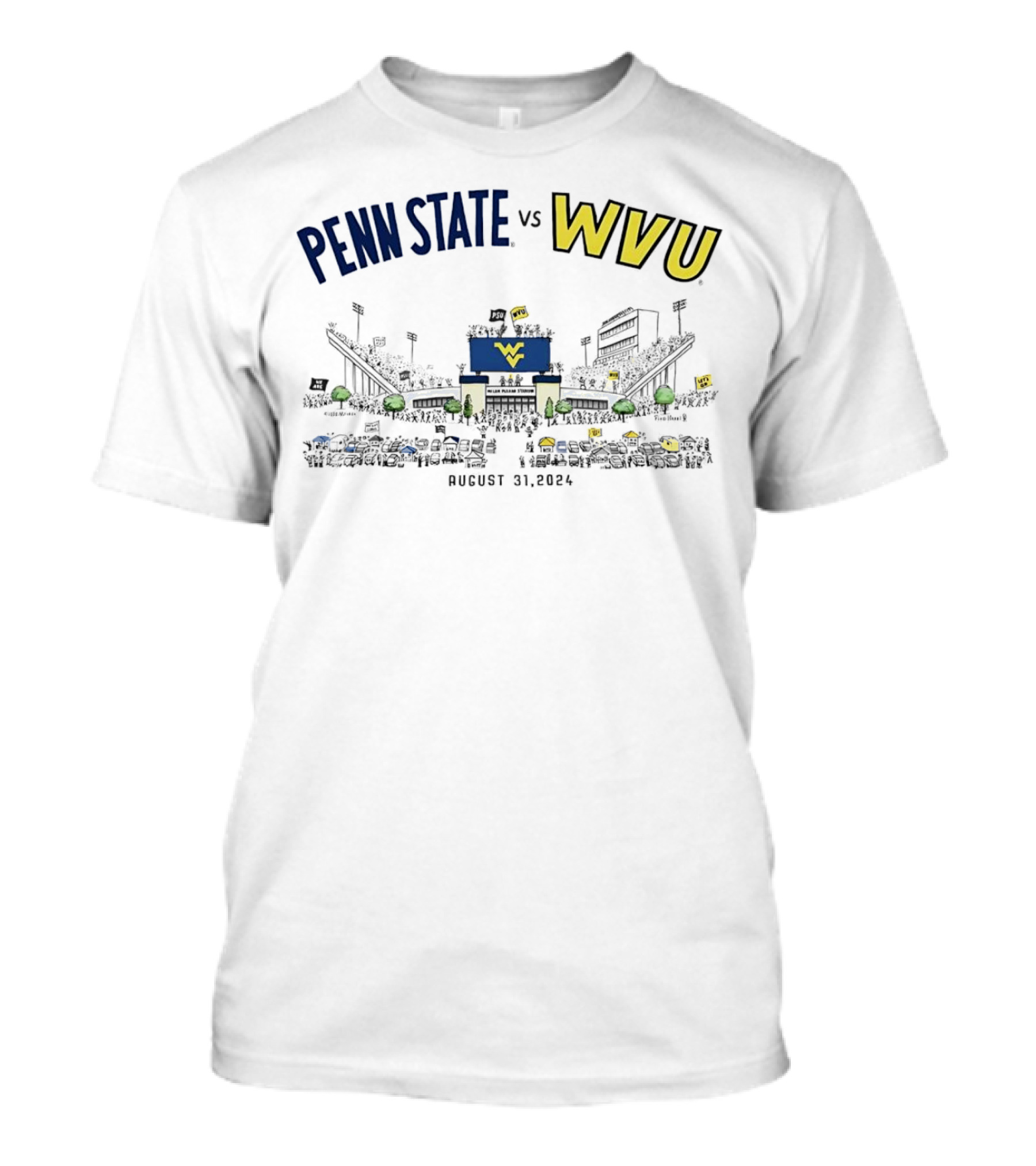 PENN STATE Vs WVU August 31, 2024 Stadium Matchup T-Shirt
