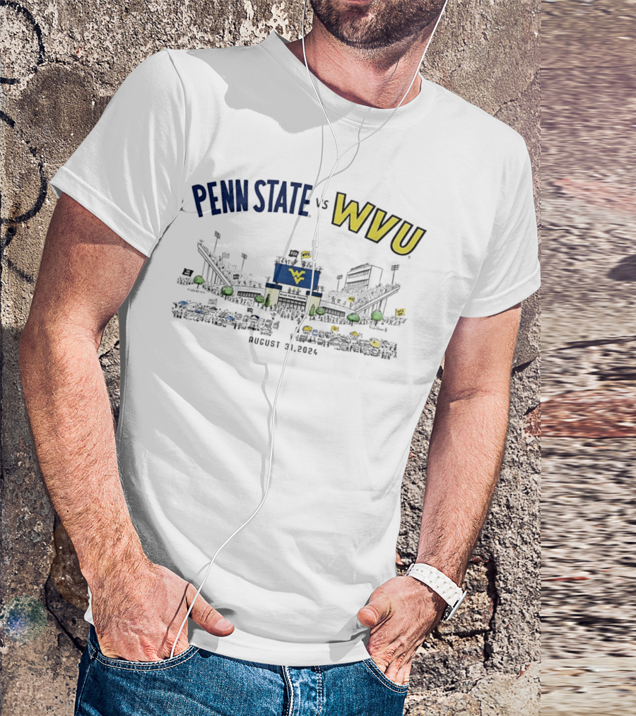 PENN STATE Vs WVU August 31, 2024 Stadium Matchup T-Shirt