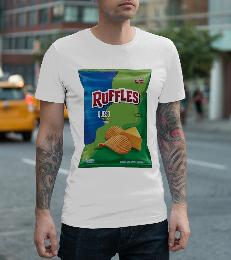 Ruffles Queso Cheese Flavored Potato Chips Sabritas Papas Fritas Snack T-Shirt