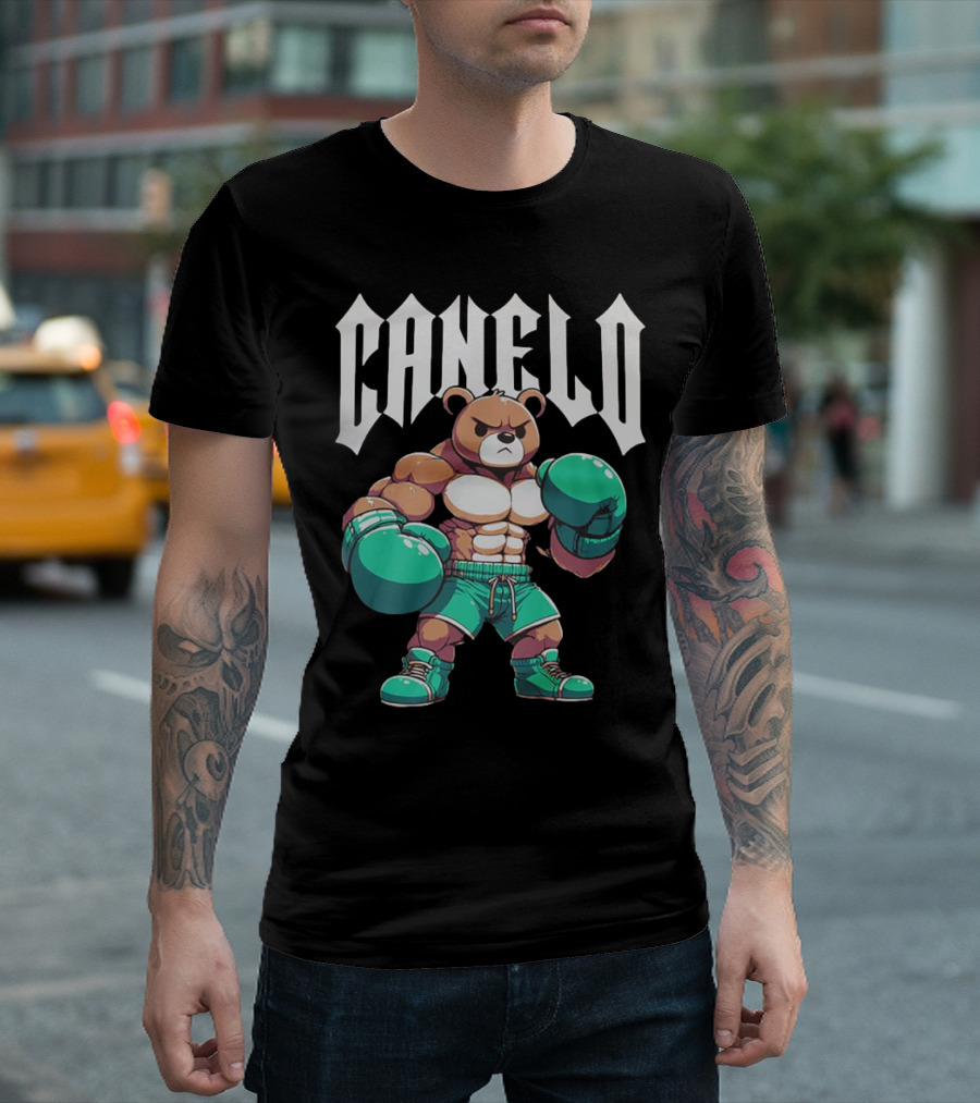 Canelo Bear Boxer Gloves Cartoon T-Shirt