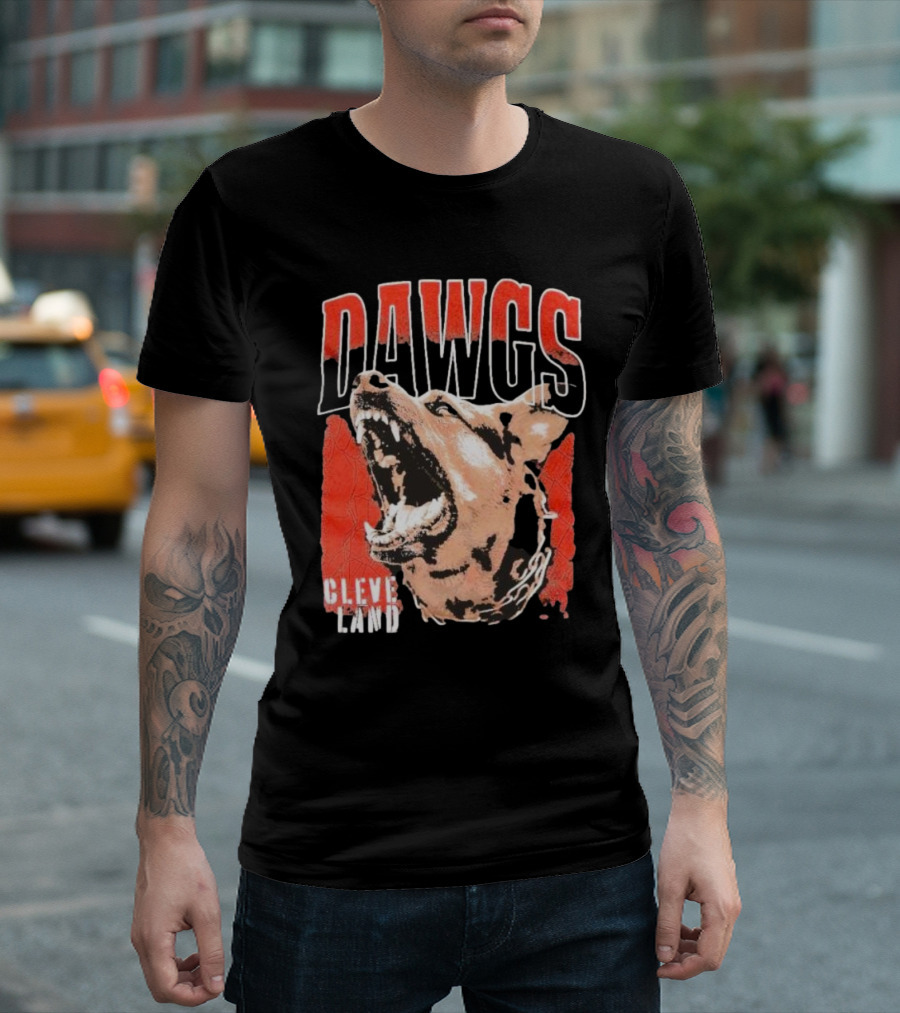 DAWGS Cleveland Browns Vintage Retro Fierce Dog T-Shirt
