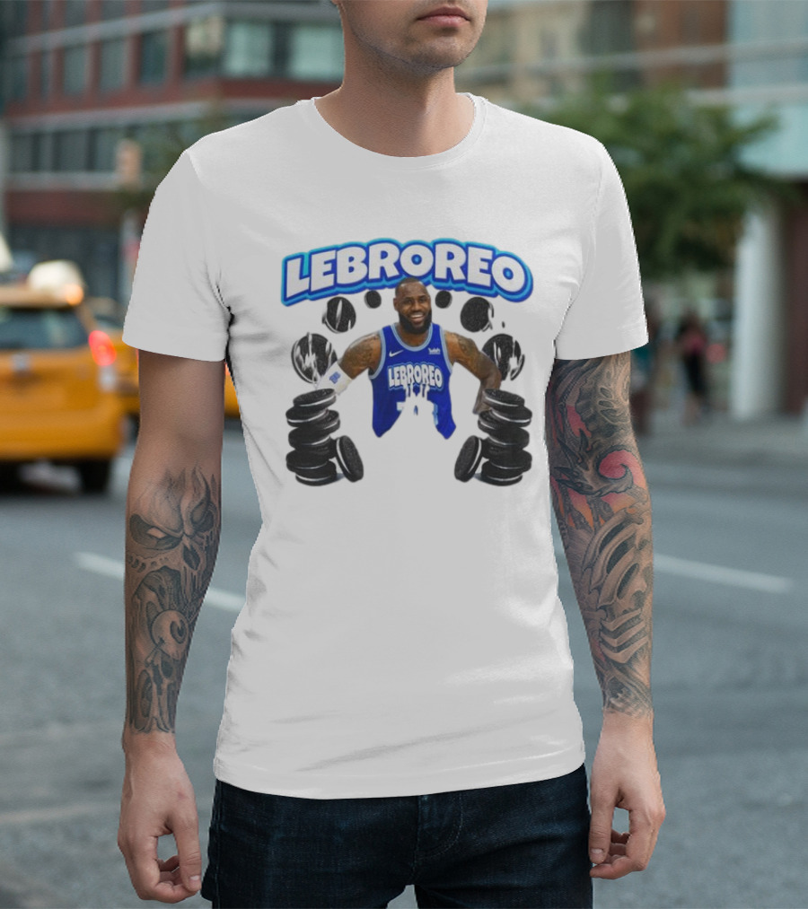 LeBrOreo LeBron James Blue Basketball Jersey Oreo Cookies T-Shirt