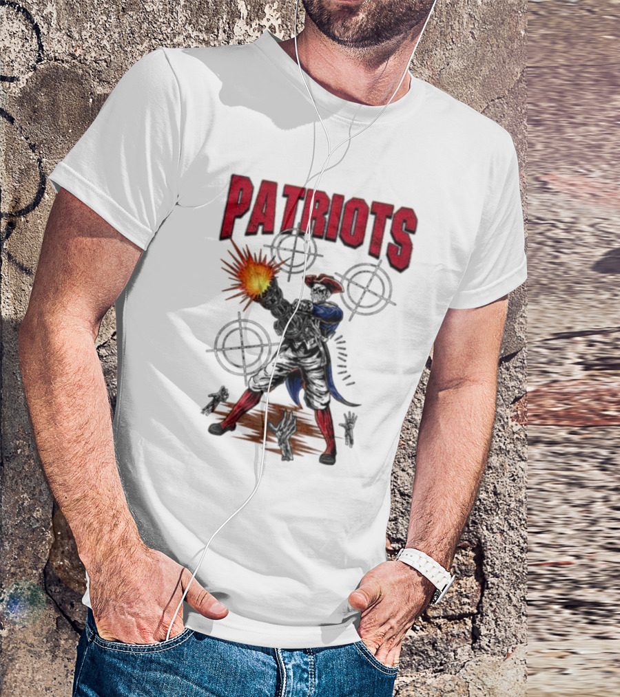 Patriots Skeleton Shooting With Rifle And Targets T-Shirt