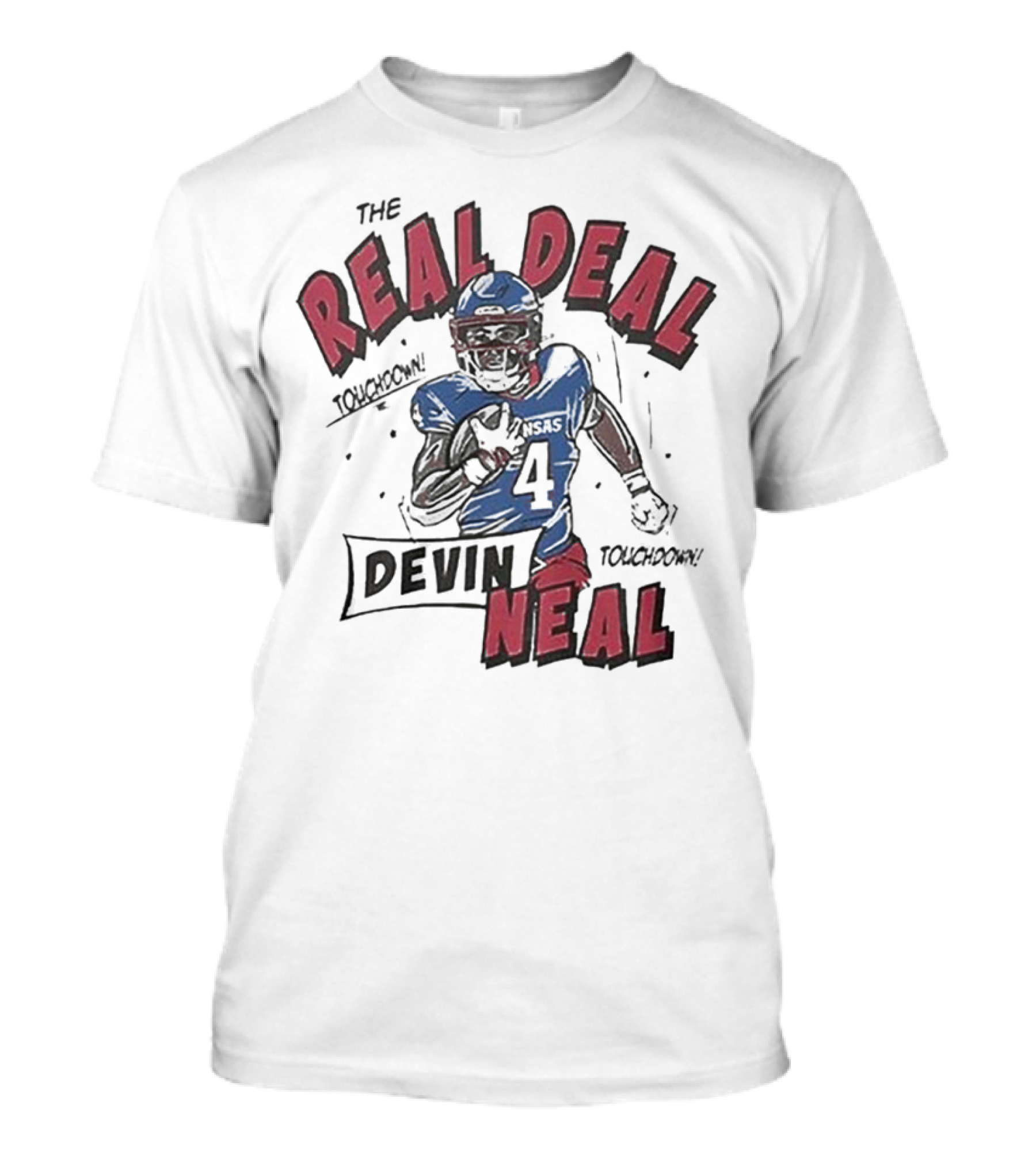 The Real Deal Devin Neal Kansas Touchdown Football Player T-Shirt