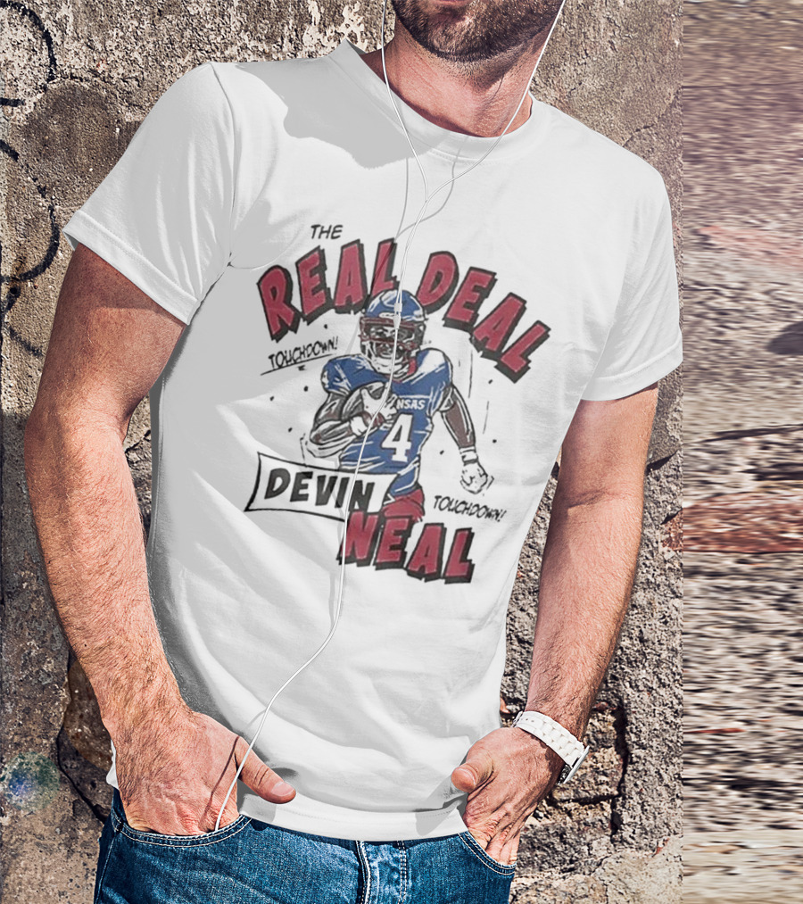The Real Deal Devin Neal Kansas Touchdown Football Player T-Shirt