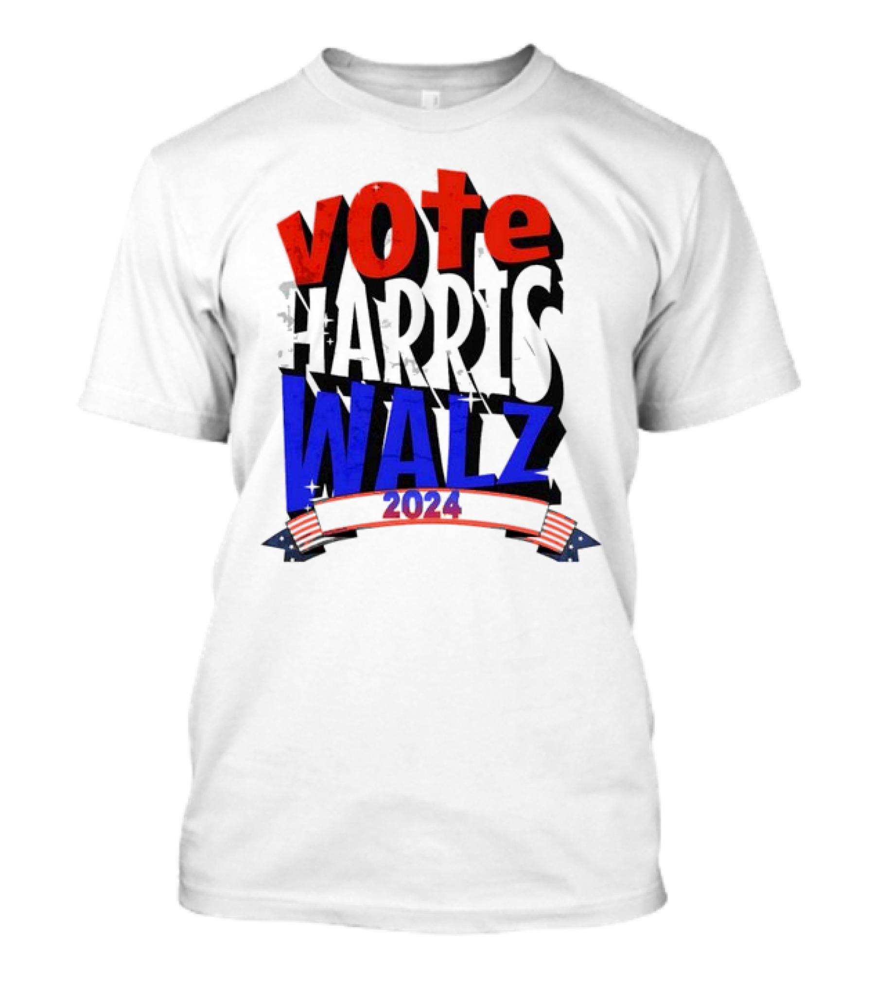 Vote Harris Walz 2024 Red Blue Election Campaign T-Shirt