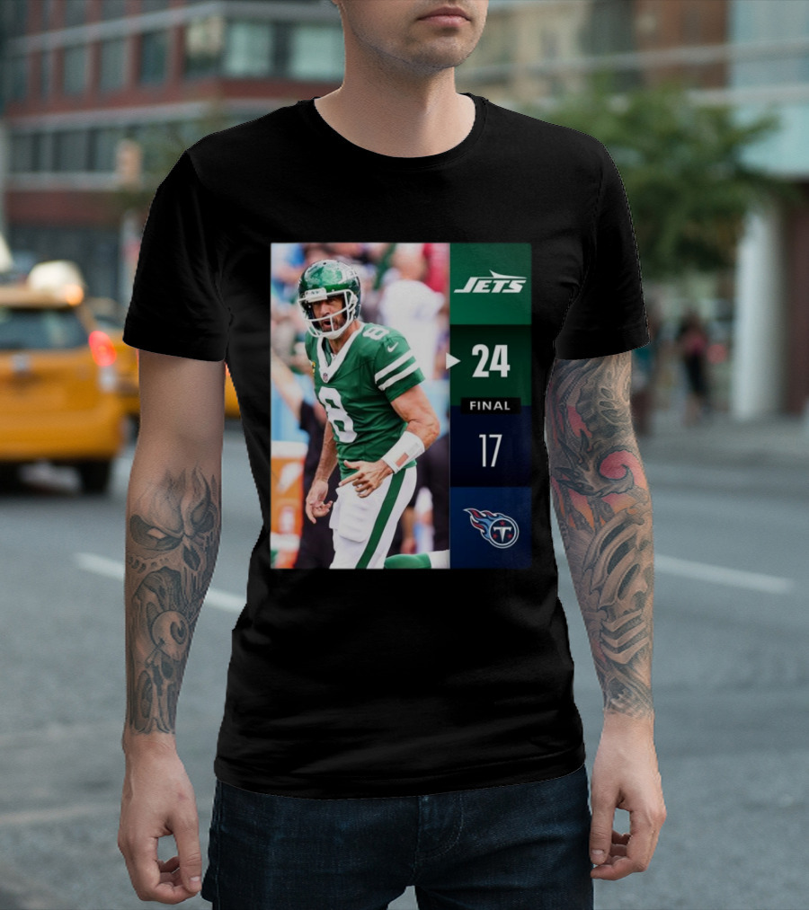 New York Jets 24-17 Titans 2024 NFL Week 2 Victory Final Score T-Shirt