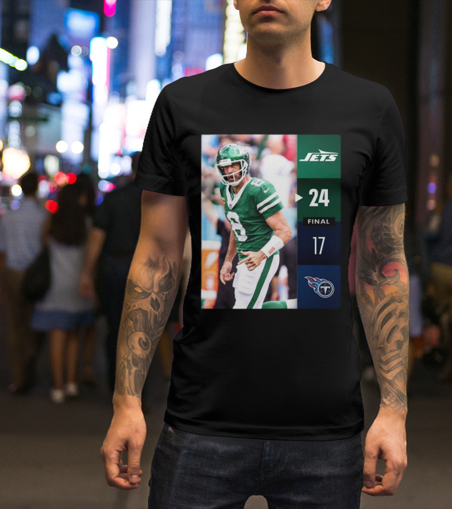 New York Jets 24-17 Titans 2024 NFL Week 2 Victory Final Score T-Shirt