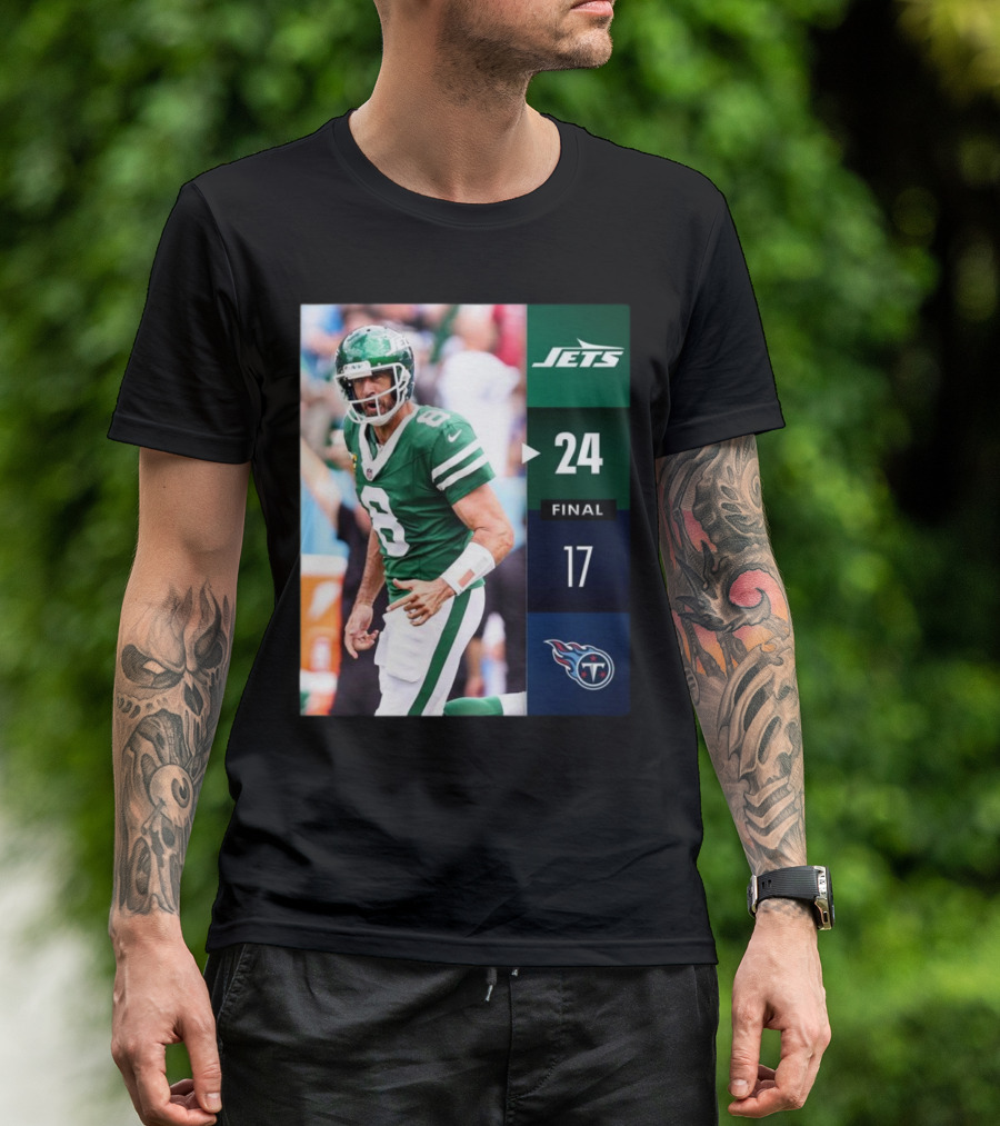 New York Jets 24-17 Titans 2024 NFL Week 2 Victory Final Score T-Shirt