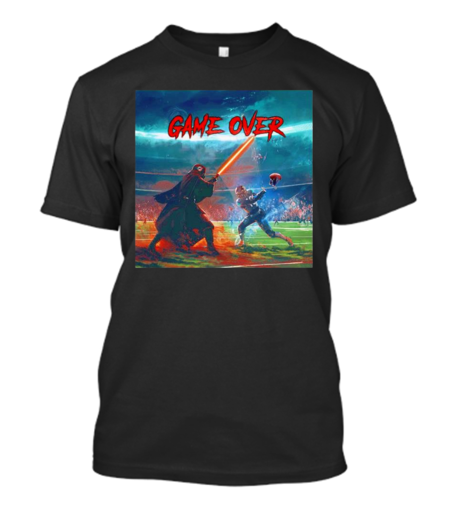 Game Over Miami Dolphins Win 20 17 Football Lightsaber Matchup T-Shirt