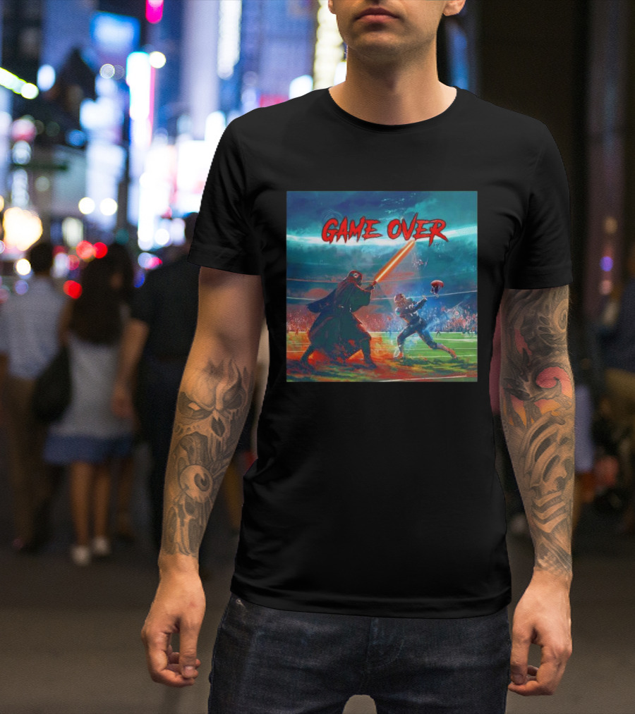 Game Over Miami Dolphins Win 20 17 Football Lightsaber Matchup T-Shirt