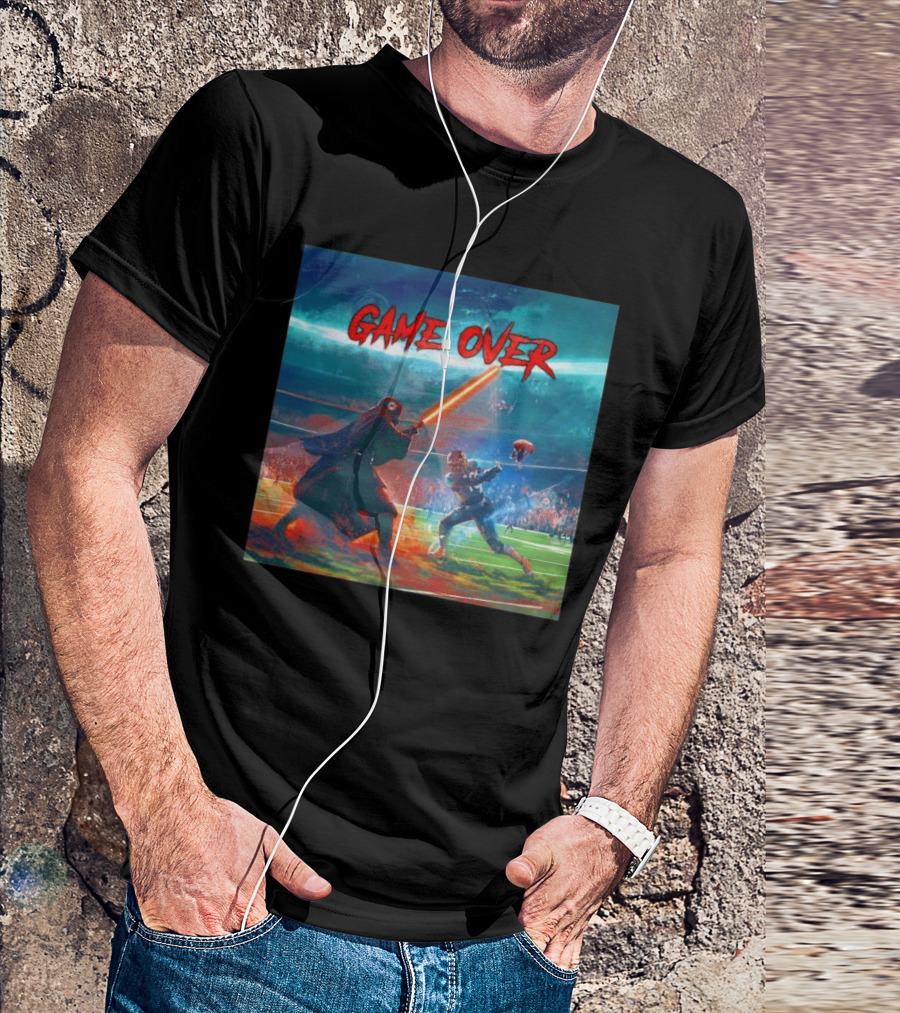 Game Over Miami Dolphins Win 20 17 Football Lightsaber Matchup T-Shirt