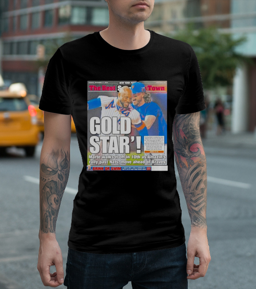 Gold Star Marte Walks It Off in 10th as Amazin’ Rally Nats Move Ahead of Braves T-Shirt