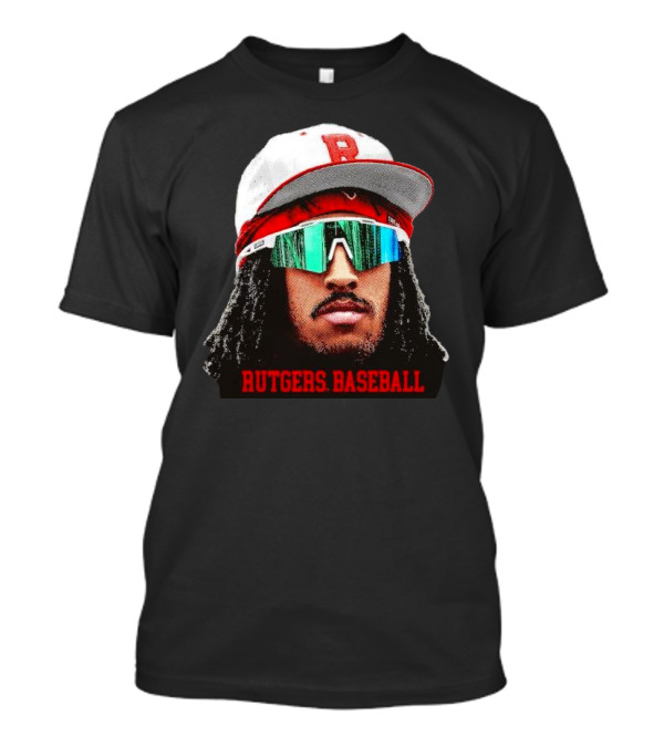 Rutgers Baseball Josh Kuroda-Grauer Scarlet Knights Big Head T-Shirt