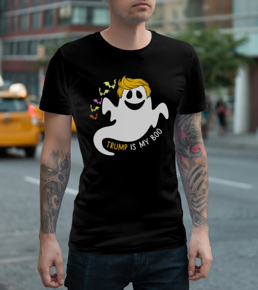 Trump Is My Boo Halloween Ghost with Bats T-Shirt