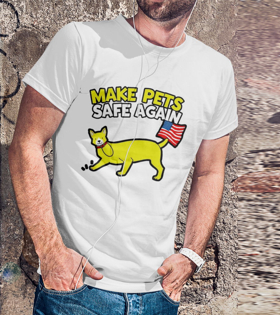 Make Pets Safe Again US Flag Dog Tail T-Shirt