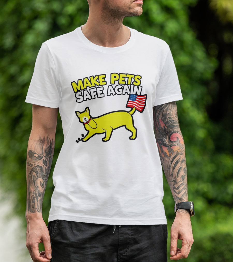 Make Pets Safe Again US Flag Dog Tail T-Shirt