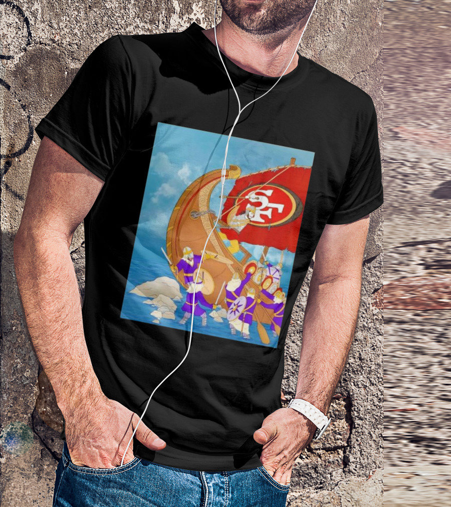 SF 49ers Fred Warner Insane Performance With Viking Imagery On Sunday T-Shirt