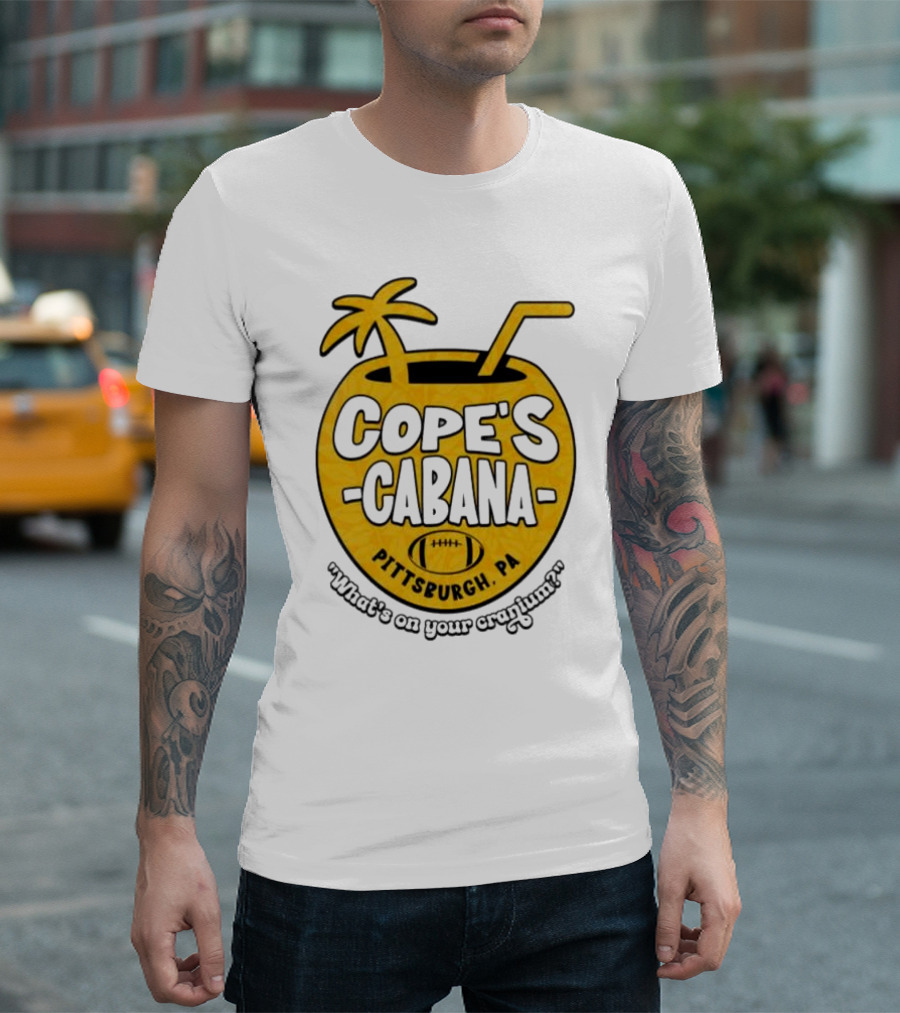 Cope's Cabana Pittsburgh PA What's On Your Cranium Football Coconut Palm T-Shirt