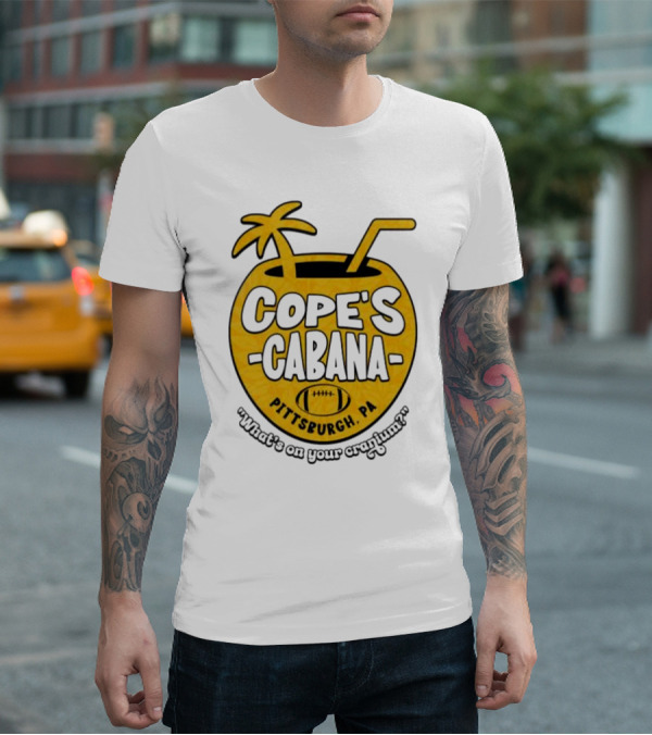 Cope's Cabana Pittsburgh PA What's On Your Cranium Football Coconut Palm T-Shirt