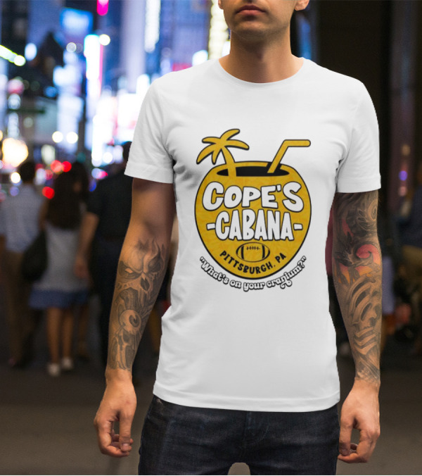 Cope's Cabana Pittsburgh PA What's On Your Cranium Football Coconut Palm T-Shirt