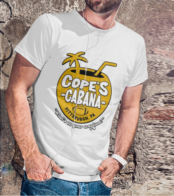 Cope's Cabana Pittsburgh PA What's On Your Cranium Football Coconut Palm T-Shirt