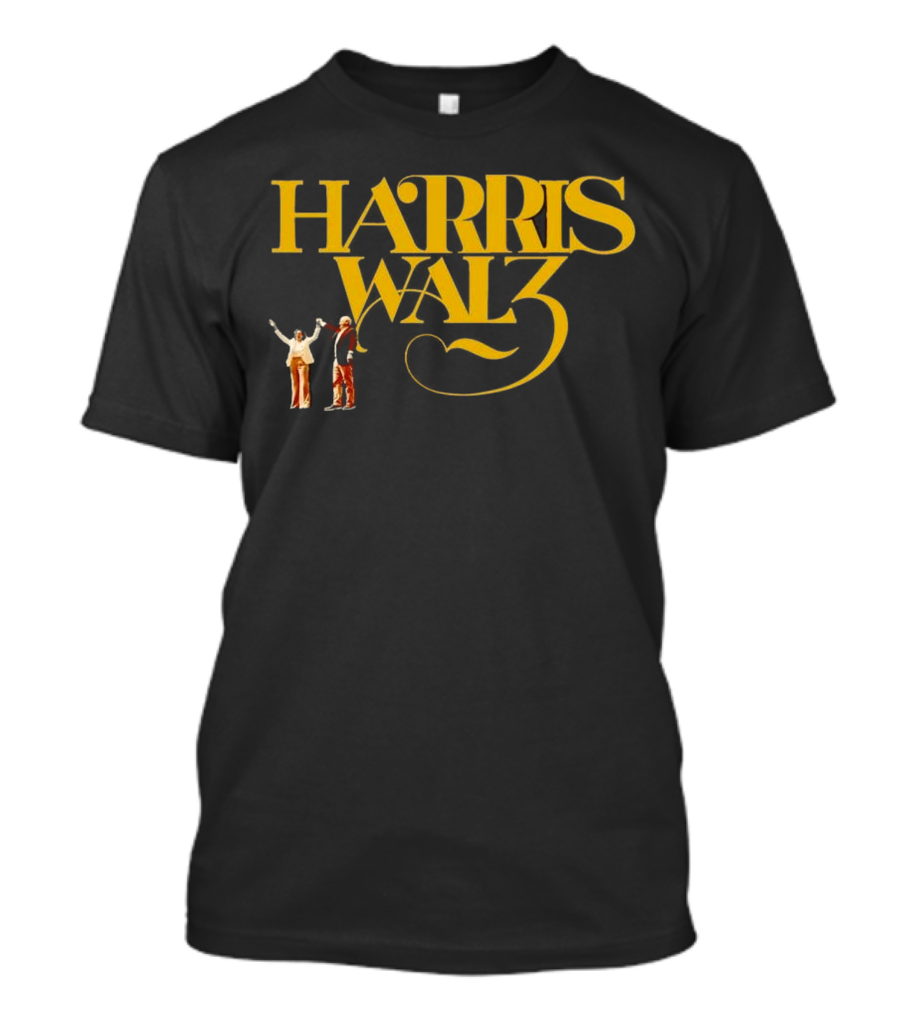 HARRIS WALZ Golden Letter With Dancing Figures T-Shirt